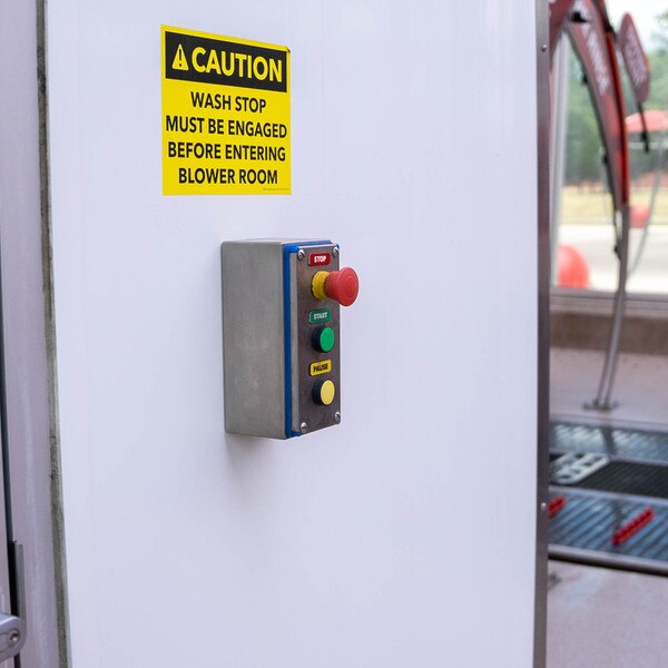 Blower Room Caution Yellow Decal